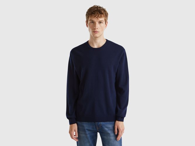 Benetton, Pull Bleu Foncé En Pure Laine Mérinos, Taille: XXL, Bleu Foncé - United Colors of Benetton - Modalova