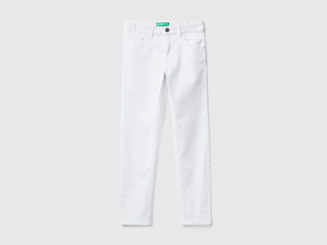 Benetton, Pantaloni Slim Fit Cinque Tasche, taglia S, Bianco, Bambini - United Colors of Benetton - Modalova