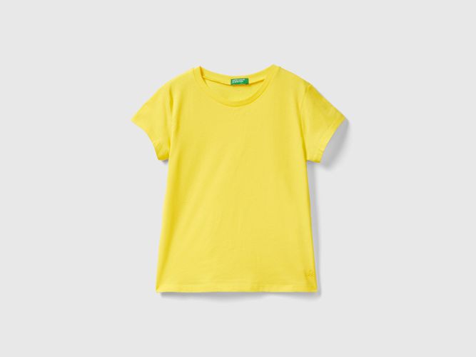 Benetton, T-shirt In Puro Cotone Bio, taglia L, Giallo, Bambini - United Colors of Benetton - Modalova