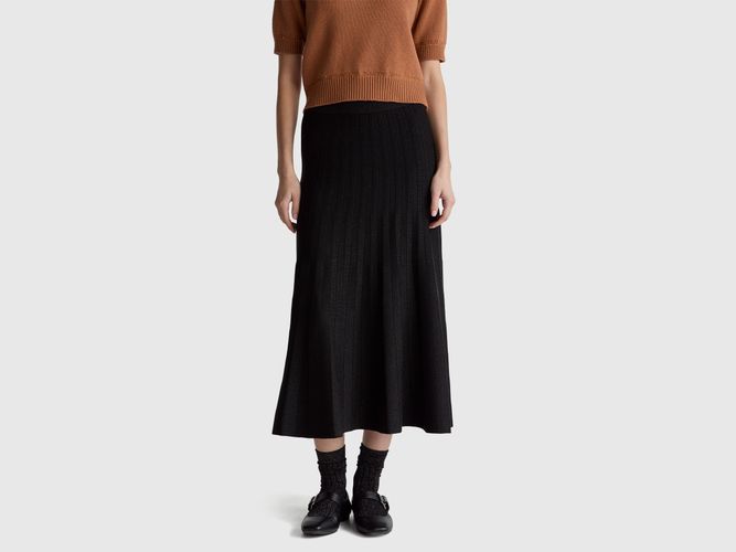 Benetton, Jupe Plissée En Maille Avec Lurex, Taille: XXS, Noir - United Colors of Benetton - Modalova