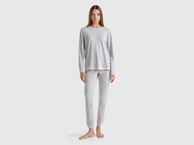 Benetton, Pyjama En Coton Longues Fibres, taille L, Gris Clair - United Colors of Benetton - Modalova