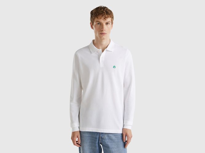 Benetton, Polo À Manches Longues En 100% Coton, taille XXL, Blanc - United Colors of Benetton - Modalova