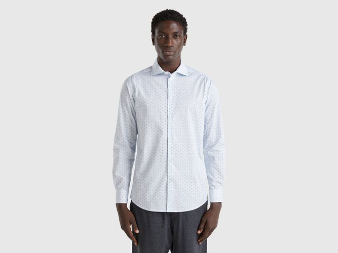 Benetton, Chemise Ajustée À Motif, taille L, Blanc - United Colors of Benetton - Modalova