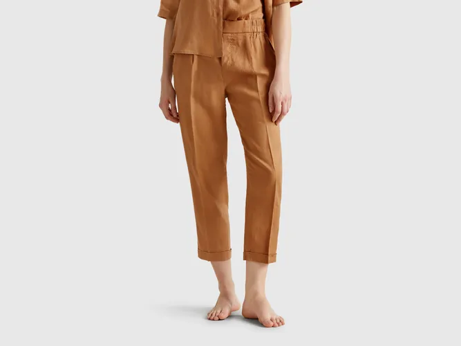 Benetton, Pantalon Court En 100% Lin, taille L, - United Colors of Benetton - Modalova