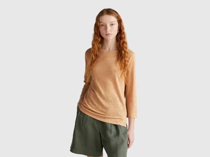 Benetton, T-shirt Manches 3/4 En Pur Lin, taille L, - United Colors of Benetton - Modalova