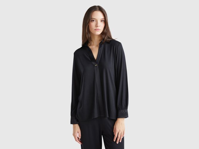 Benetton, Chemise En Modal Et En Soie, taille M, Noir - United Colors of Benetton - Modalova