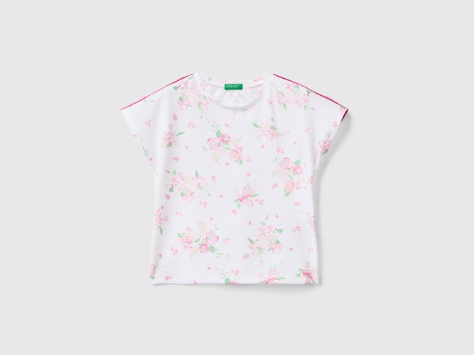 Benetton, Maglietta Con Stampa A Fiori, taglia 110, Bianco, Bambini - United Colors of Benetton - Modalova