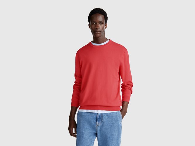 Benetton, Pull 100 % Coton À Col Rond, taille L, Rouge Brique - United Colors of Benetton - Modalova