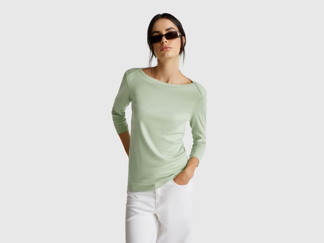 Benetton, T-shirt Col Bateau, taille L, Vert Clair - United Colors of Benetton - Modalova