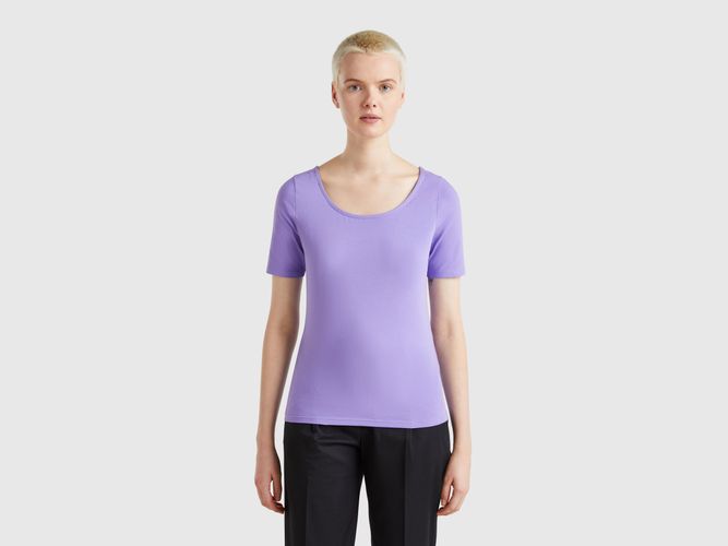 Benetton, T-shirt Coupe Slim Réversible, taille XL, Bleu Pervenche - United Colors of Benetton - Modalova
