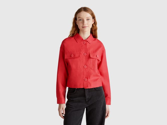 Benetton, Veste En Lin Mélangé, taille L, Rouge Brique - United Colors of Benetton - Modalova