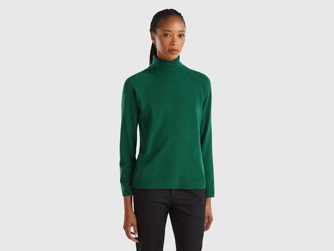 Benetton, Pull Col Montant Vert Forêt En Mélange De Laine Et De Cachemire, taille M, Vert Foncé - United Colors of Benetton - Modalova