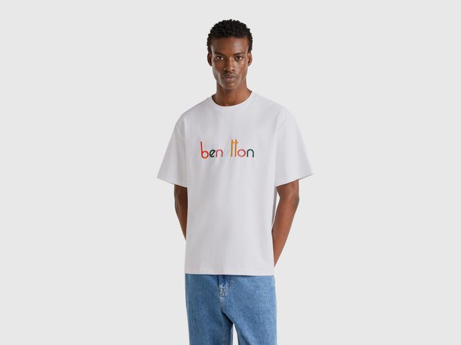 Benetton, T-shirt Over Fit Avec Logo Brodé, taille S, Blanc - United Colors of Benetton - Modalova