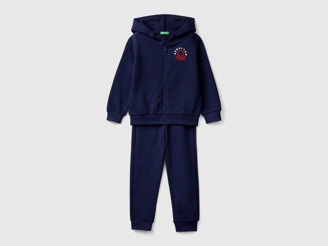 Benetton, Tuta In Felpa 100% Cotone, taglia 104, Blu Scuro, Bambini - United Colors of Benetton - Modalova