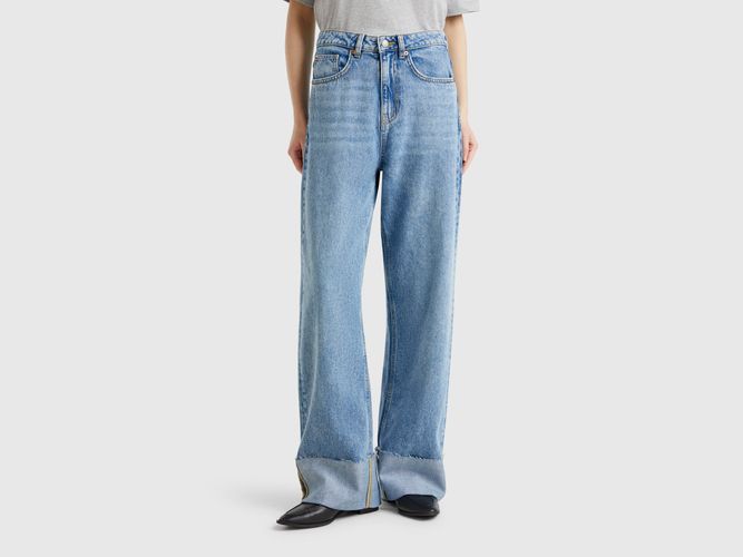 Benetton, Jean Coupe Large Avec Revers, taille 26, Bleu Clair - United Colors of Benetton - Modalova