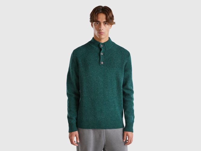 Benetton, Pull À Col Roulé En Pure Laine Shetland, taille S, Vert - United Colors of Benetton - Modalova