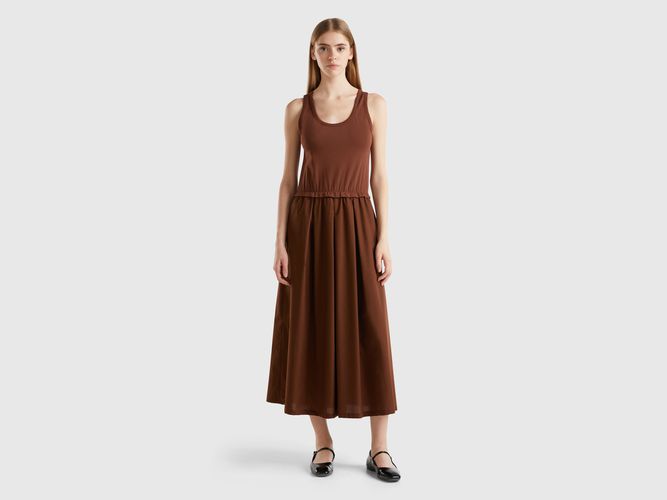 Benetton, Robe Midi En Coton, taille L, Marron Foncé - United Colors of Benetton - Modalova