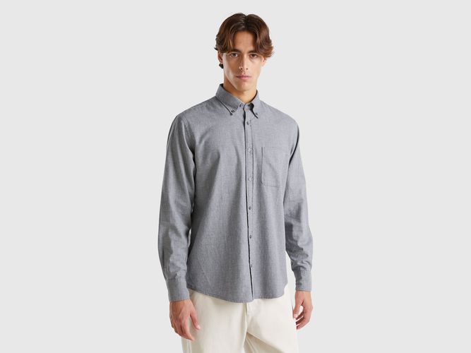 Benetton, Chemise Button Down En Flanelle, taille XXL, Gris Foncé - United Colors of Benetton - Modalova