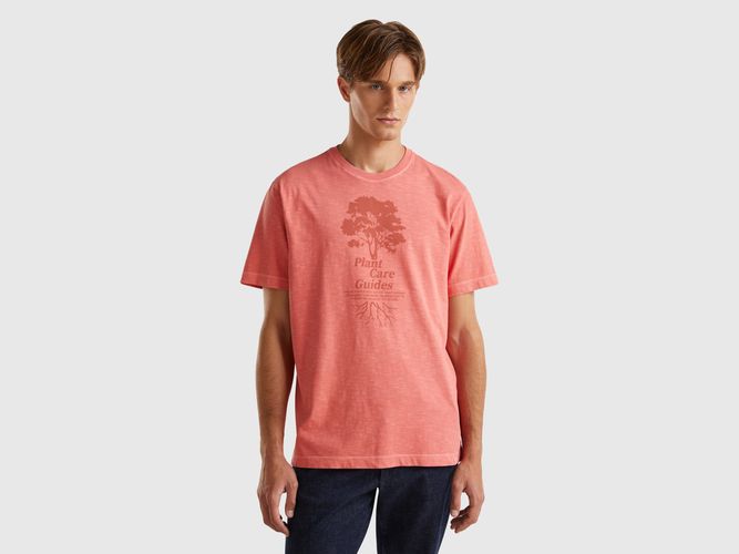 Benetton, T-shirt Imprimé 100 % Coton, taille XS, Rose Pêche - United Colors of Benetton - Modalova