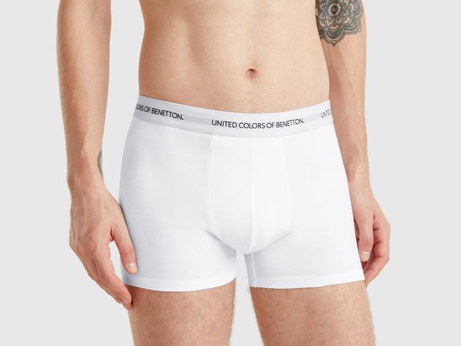 Benetton, Boxer En Coton Bio Stretch, taille L, Blanc - United Colors of Benetton - Modalova