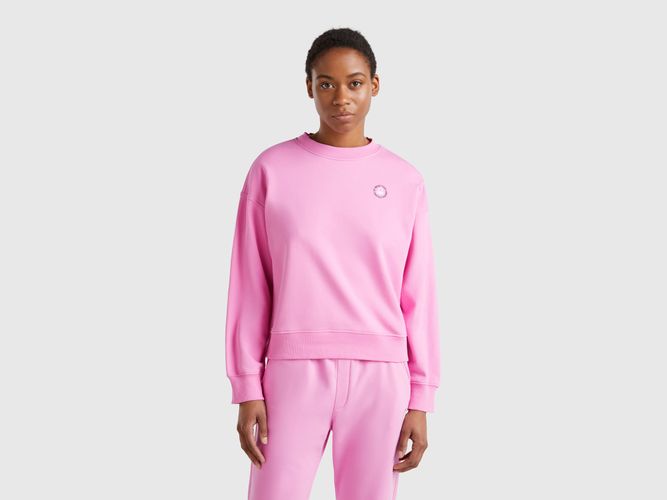 Benetton, Sweat-shirt À Col Rond En Coton Mélangé, taille M, Rose - United Colors of Benetton - Modalova