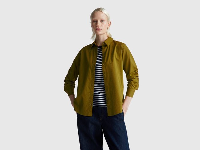 Benetton, Chemise Coupe Régulière En Coton Léger, Taille: XS, Kaki - United Colors of Benetton - Modalova