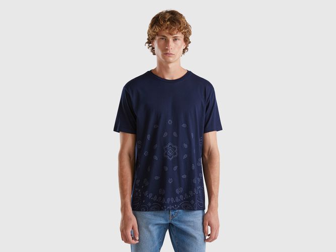 Benetton, T-shirt À Imprimé Bandana, taille XXL, Bleu Foncé - United Colors of Benetton - Modalova