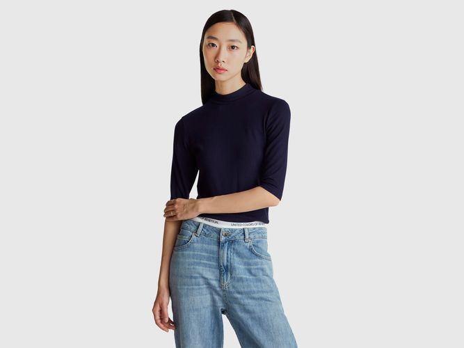 Benetton, T-shirt Slim Fit, Taille: XL, Bleu Foncé - United Colors of Benetton - Modalova