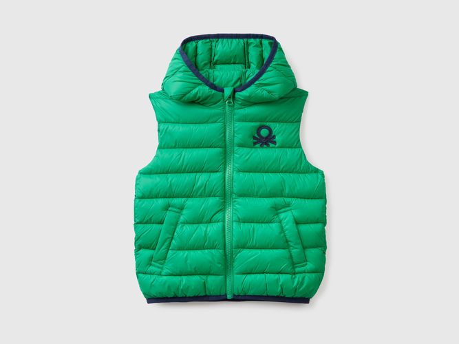 Benetton, Gilet Imbottito Con Cappuccio, taglia 98, Verde, Bambini - United Colors of Benetton - Modalova