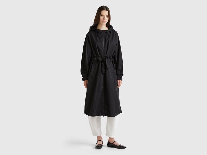 Benetton, Parka En Mélange De Coton Et Nylon "rain Defender", taille L, Noir - United Colors of Benetton - Modalova