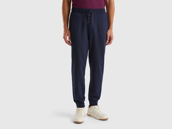 Benetton, Pantalon De Jogging En Molleton De Coton Biologique, taille XXL, Bleu Foncé - United Colors of Benetton - Modalova