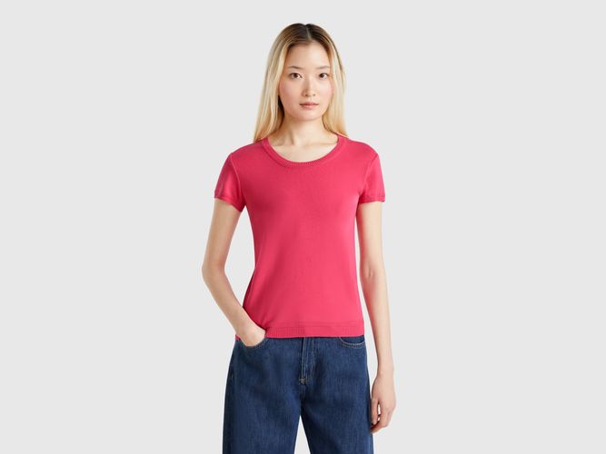 Benetton, Pull À Manches Courtes En 100 % Coton, taille L, Fraise - United Colors of Benetton - Modalova