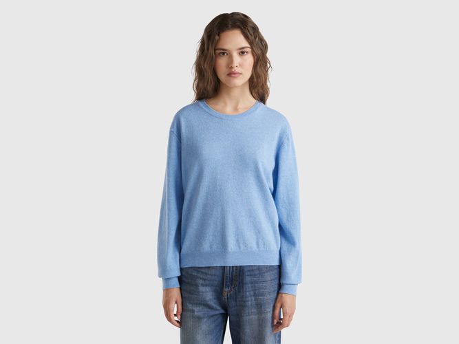 Benetton, Pull Coupe Relaxed En Pure Laine Mérinos, taille L, Bleu Ciel - United Colors of Benetton - Modalova