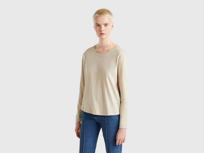 Benetton, T-shirt À Manches Longues En Coton Léger, taille L, - United Colors of Benetton - Modalova