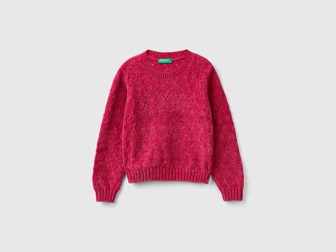 Benetton, Maglioncino Lavorato In Ciniglia, taglia 116, Fucsia, Bambini - United Colors of Benetton - Modalova