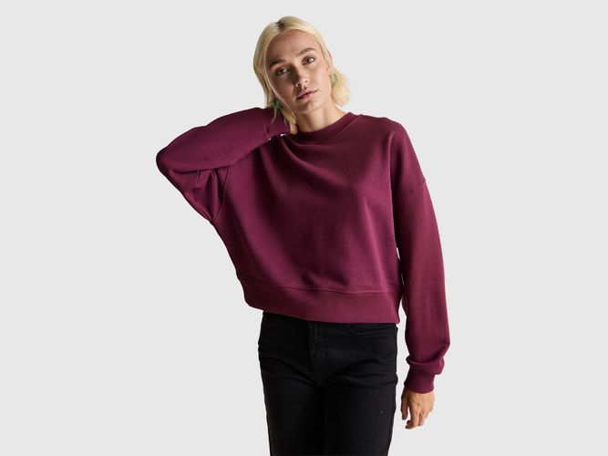 Benetton, Sweat-shirt 100% Coton Avec Logo Imprimé, Taille: L, Prune - United Colors of Benetton - Modalova