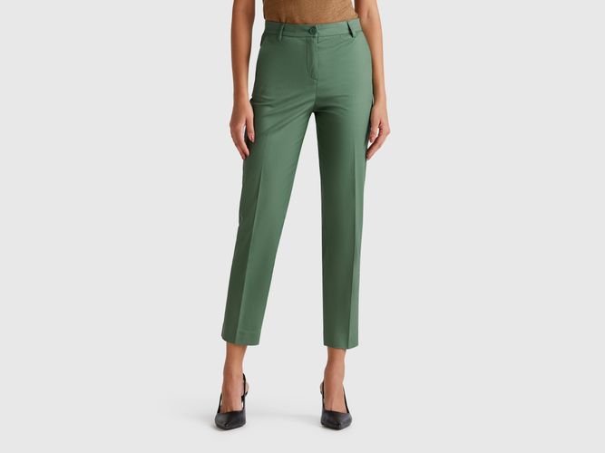 Benetton, Pantalon Chino En Coton Stretch, taille, Vert - United Colors of Benetton - Modalova