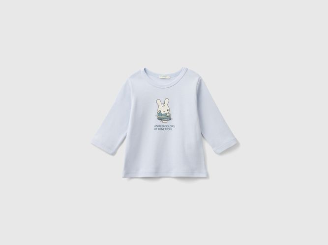 Benetton, T-shirt Manica Lunga 100% Cotone Bio, taglia 82, Celeste, Bambini - United Colors of Benetton - Modalova