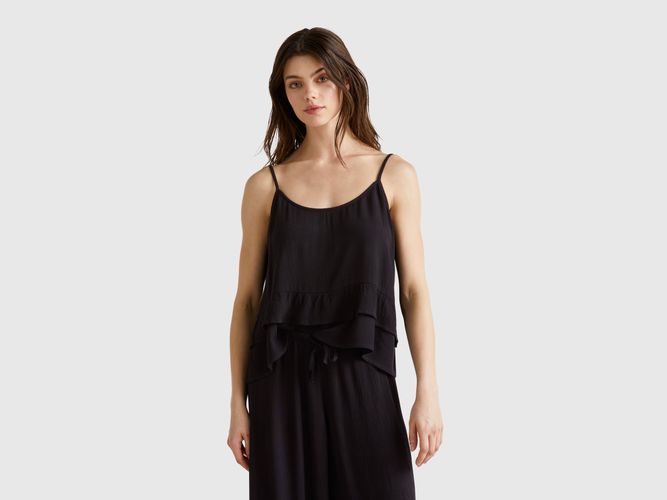 Benetton, Top Fluide À Volant, taille M, Noir - United Colors of Benetton - Modalova