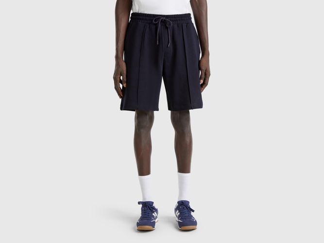 Benetton, Bermuda En Molleton De Coton, taille XXL, Bleu Foncé - United Colors of Benetton - Modalova