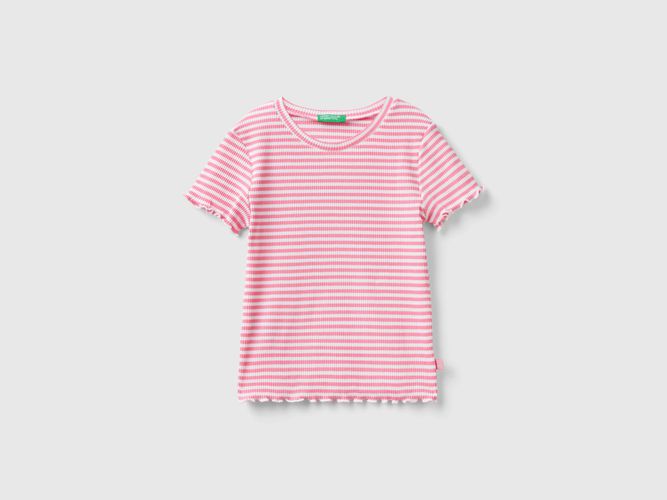 Benetton, Maglietta A Righe In Cotone Stretch, taglia 2XL, Rosa, Bambini - United Colors of Benetton - Modalova