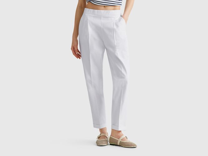Benetton, Pantalon En Coton Stretch, taille M, Blanc - United Colors of Benetton - Modalova