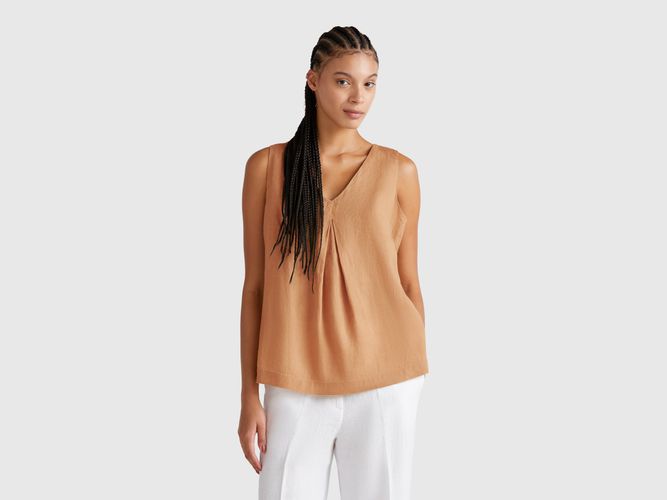 Benetton, Blouse Sans Manches En Pur Lin, taille L, - United Colors of Benetton - Modalova