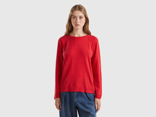 Benetton, Pull Col Rond Rouge En Mélange De Laine Et De Cachemire, taille M, Rouge - United Colors of Benetton - Modalova