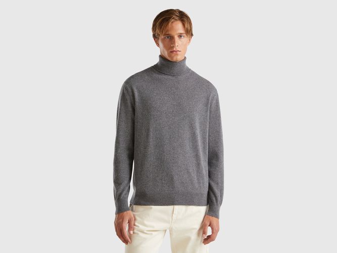 Benetton, Pull À Col Roulé Gris Foncé En Pur Cachemire, taille L, Gris Foncé - United Colors of Benetton - Modalova