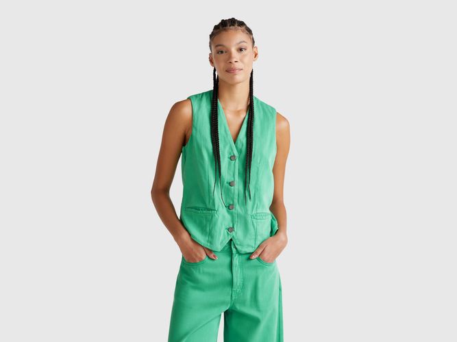 Benetton, Gilet Vert En Coton Mélangé, taille M, Bleu Vert - United Colors of Benetton - Modalova