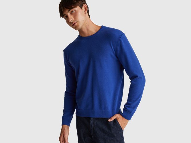 Benetton, Pull Ras Du Cou Bleu En Pure Laine Mérinos, Taille: XXL, Turquoise - United Colors of Benetton - Modalova