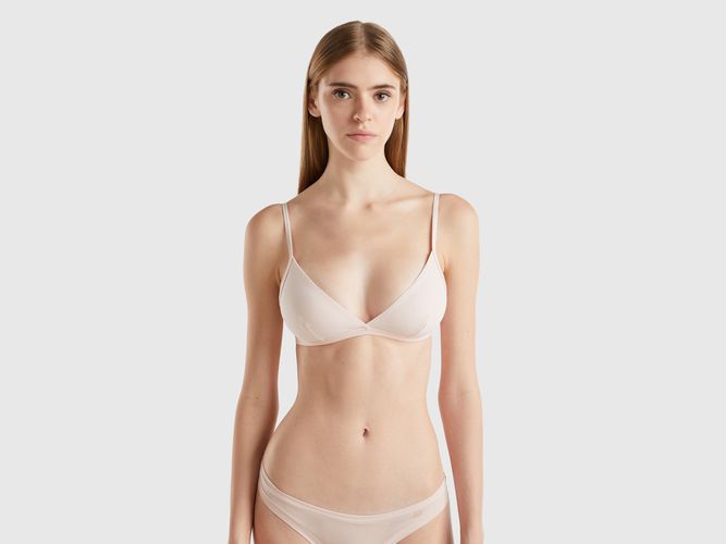 Benetton, Soutien-gorge Triangle En Coton Bio Stretch, taille 85, Rose Pâle - United Colors of Benetton - Modalova