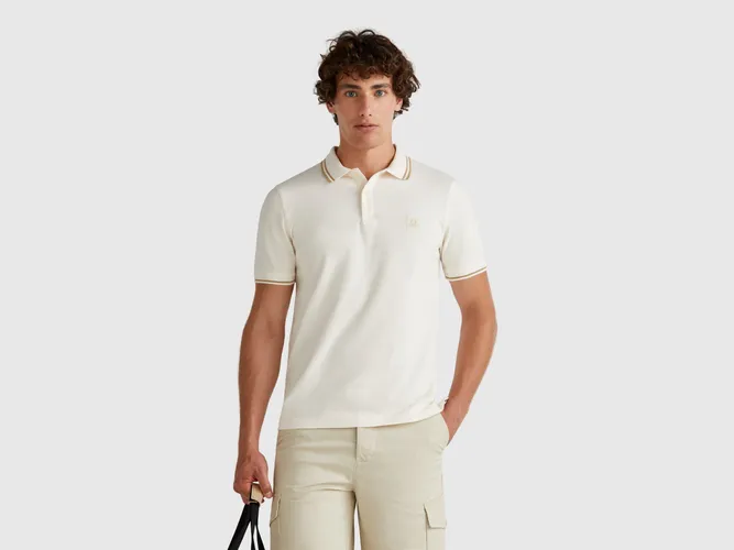 Benetton, Polo Coupe Slim Crème, taille XXL, Crème - United Colors of Benetton - Modalova