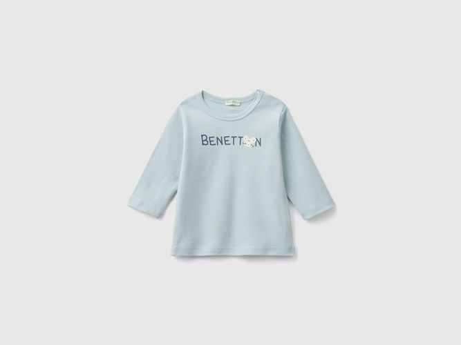 Benetton, T-shirt Manica Lunga 100% Cotone Bio, taglia 56, Verde Acqua, Bambini - United Colors of Benetton - Modalova